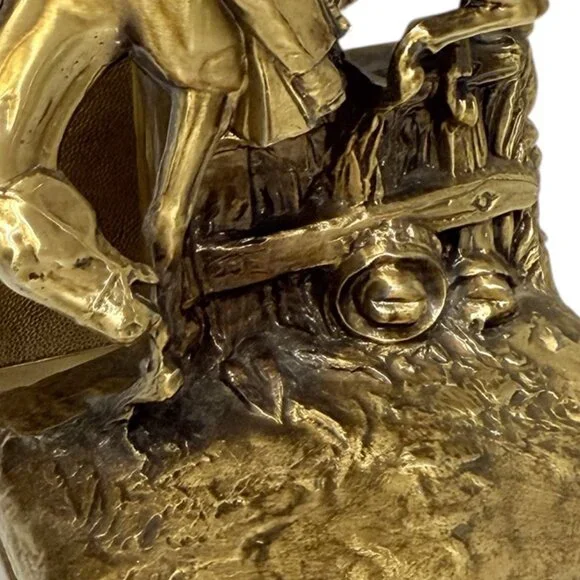 1960's PM Craftsman Cast Bronze Western Bookends - Picture 16 of 17